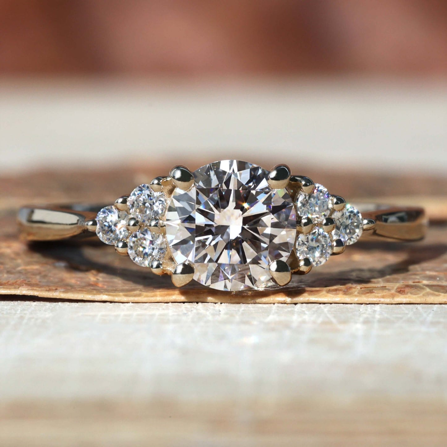 round lab grown diamond engagement ring