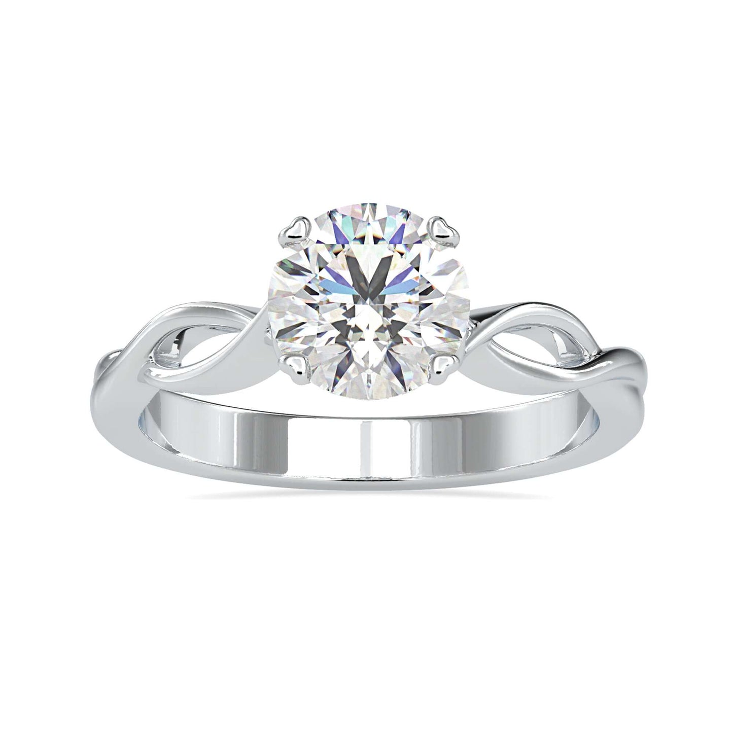 2 carat round solitaire diamond ring featuring radiant brilliance.
