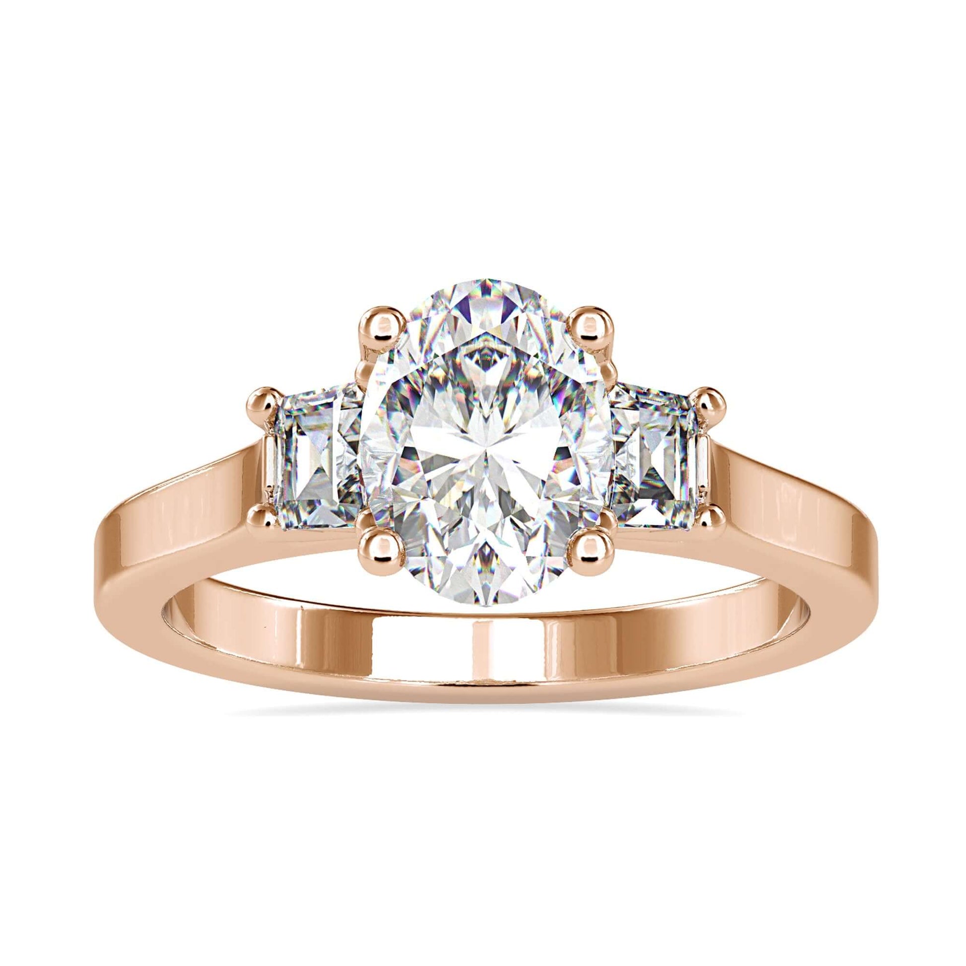 4 prong oval engagement ring with IGI certified diamond.