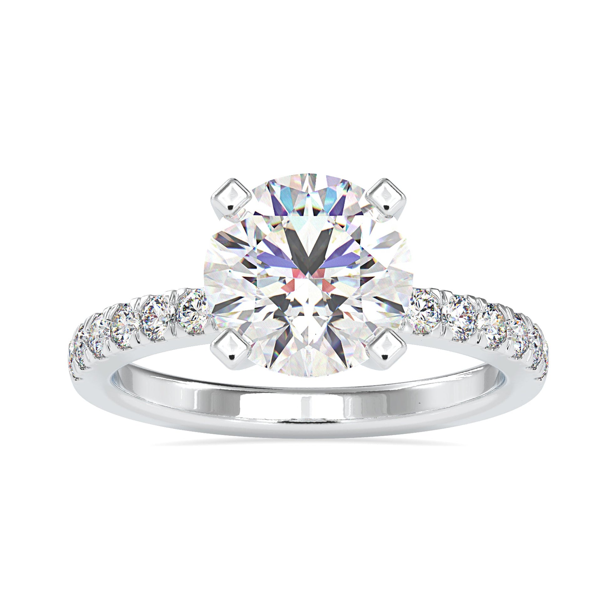 Pave diamond engagement ring with unmatched brilliance and shine.
