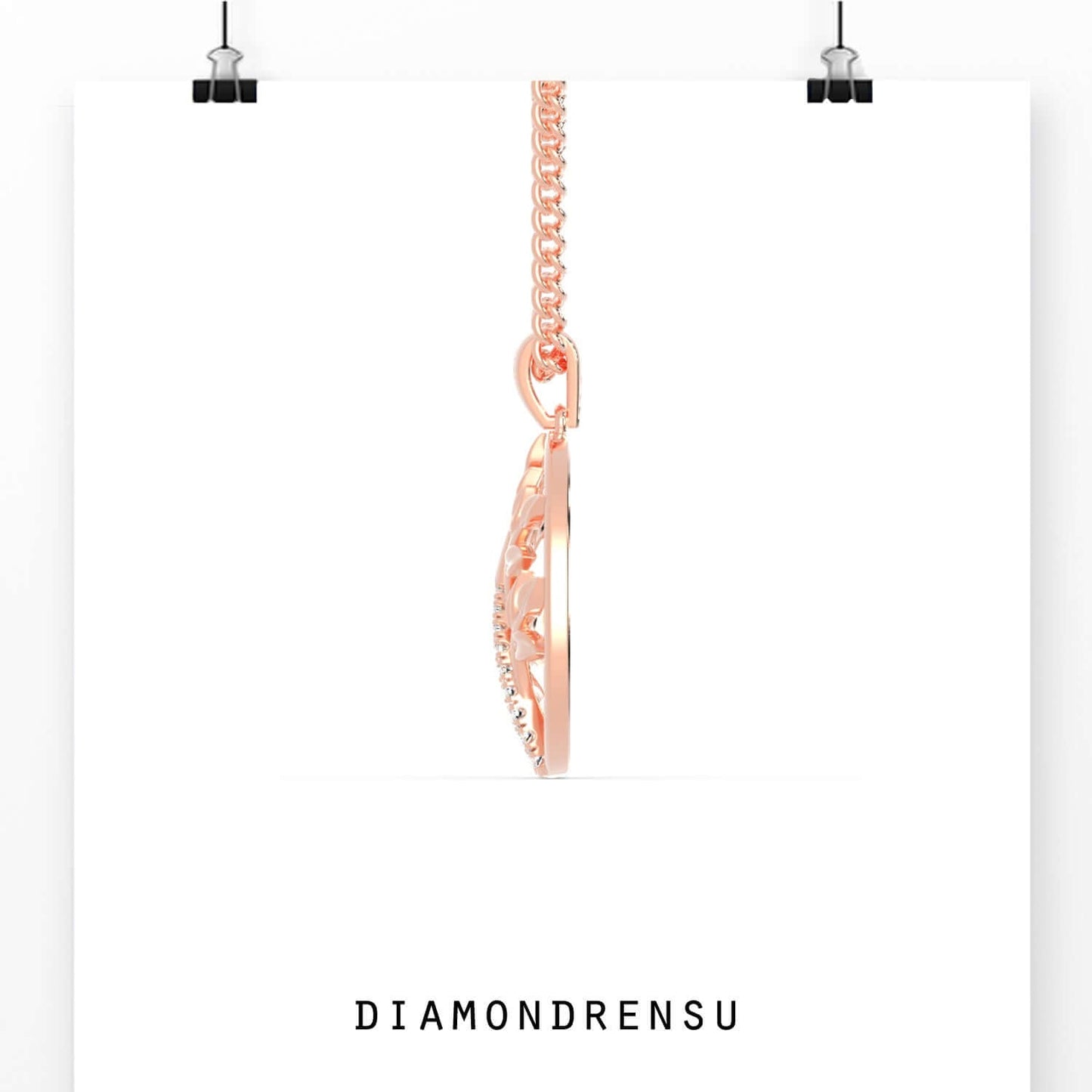 rose gold wedding pendant- diamondrensu