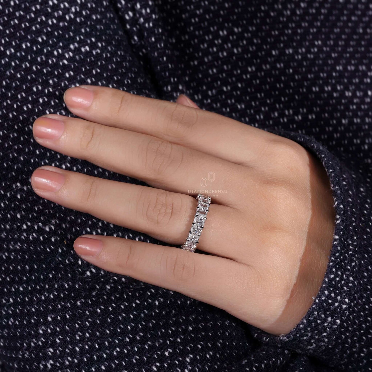 stackable diamond wedding band