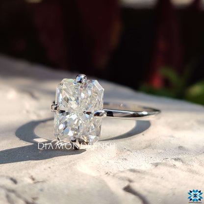 radiant cut moissanite engagement ring - diamondrensu