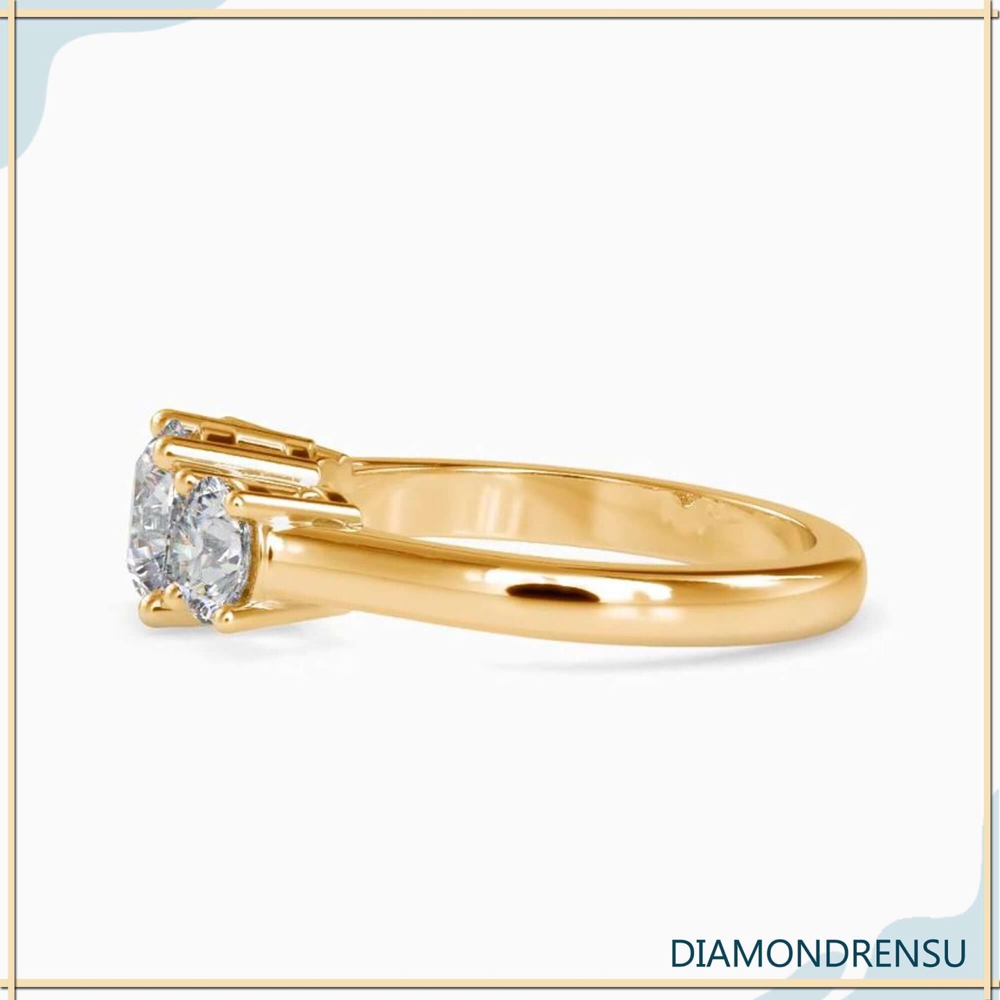 Handmade jewelry featuring a round brilliant cut diamond in yellow gold