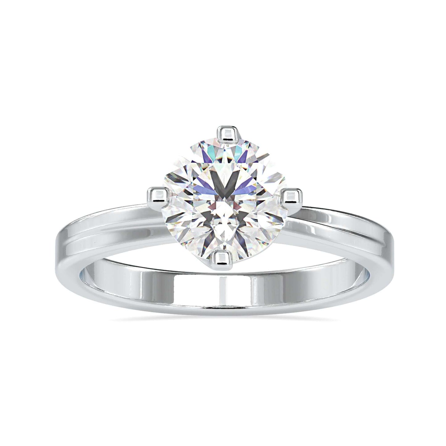 Round diamond engagement ring with a stunning 2 carat round diamond