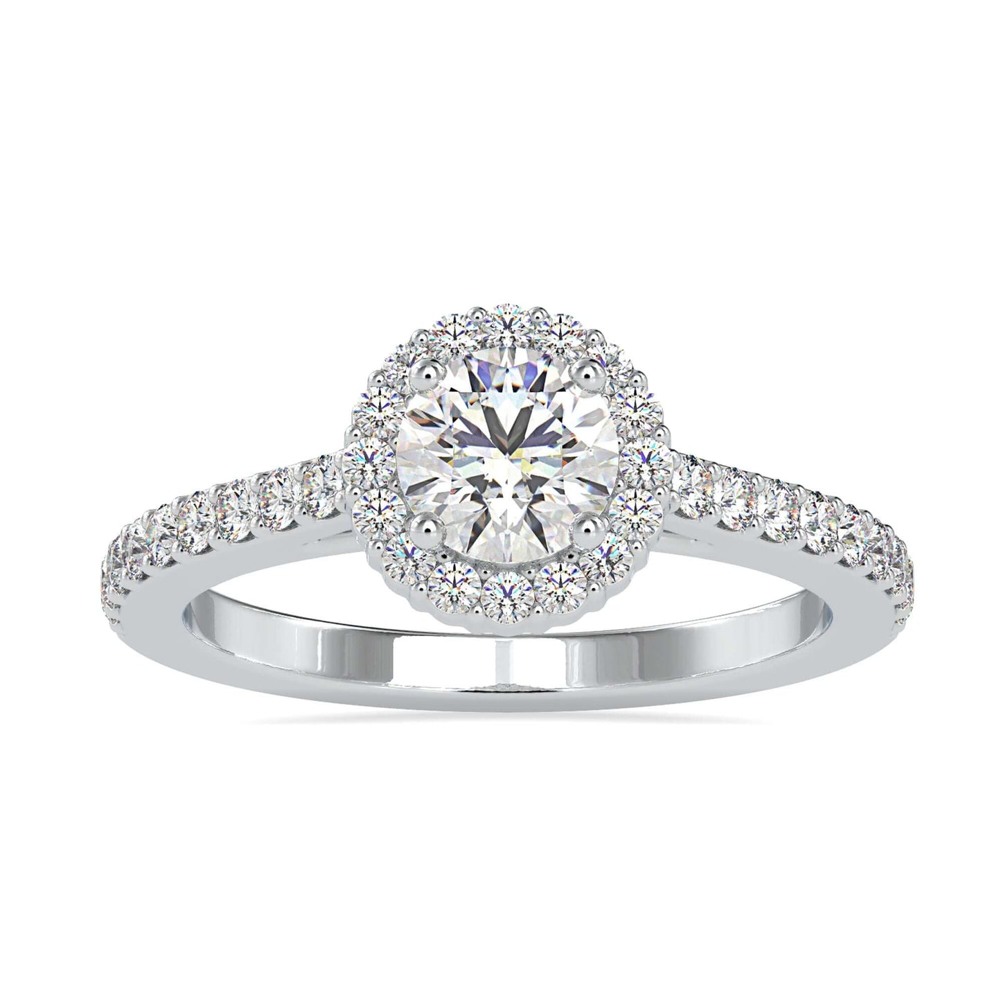 halo engagement ring designed for modern elegance and charm.
