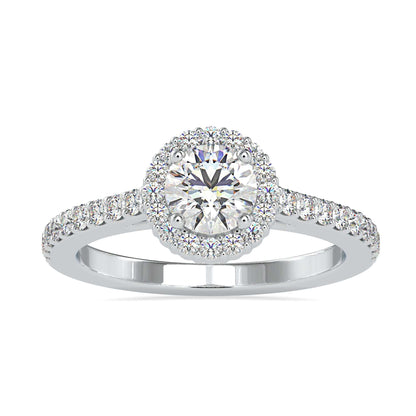 halo engagement ring designed for modern elegance and charm.
