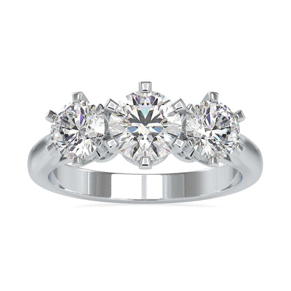 6 prong solitaire engagement ring in a cathedral setting, IGI certified lab grown diamond