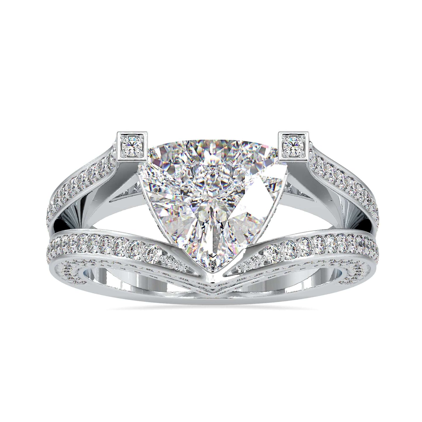 Lab Grown Diamond ring with a channel set wedding band design.