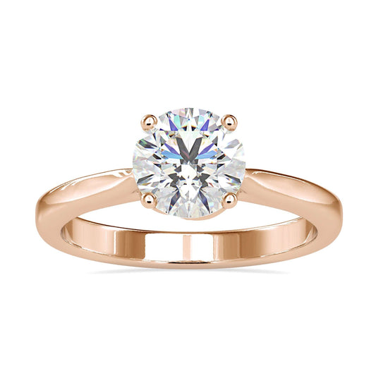 Unique Solitaire Engagement Ring with a stunning twisted prong basket design for elegance.