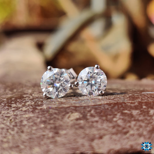 round moissanite earrings