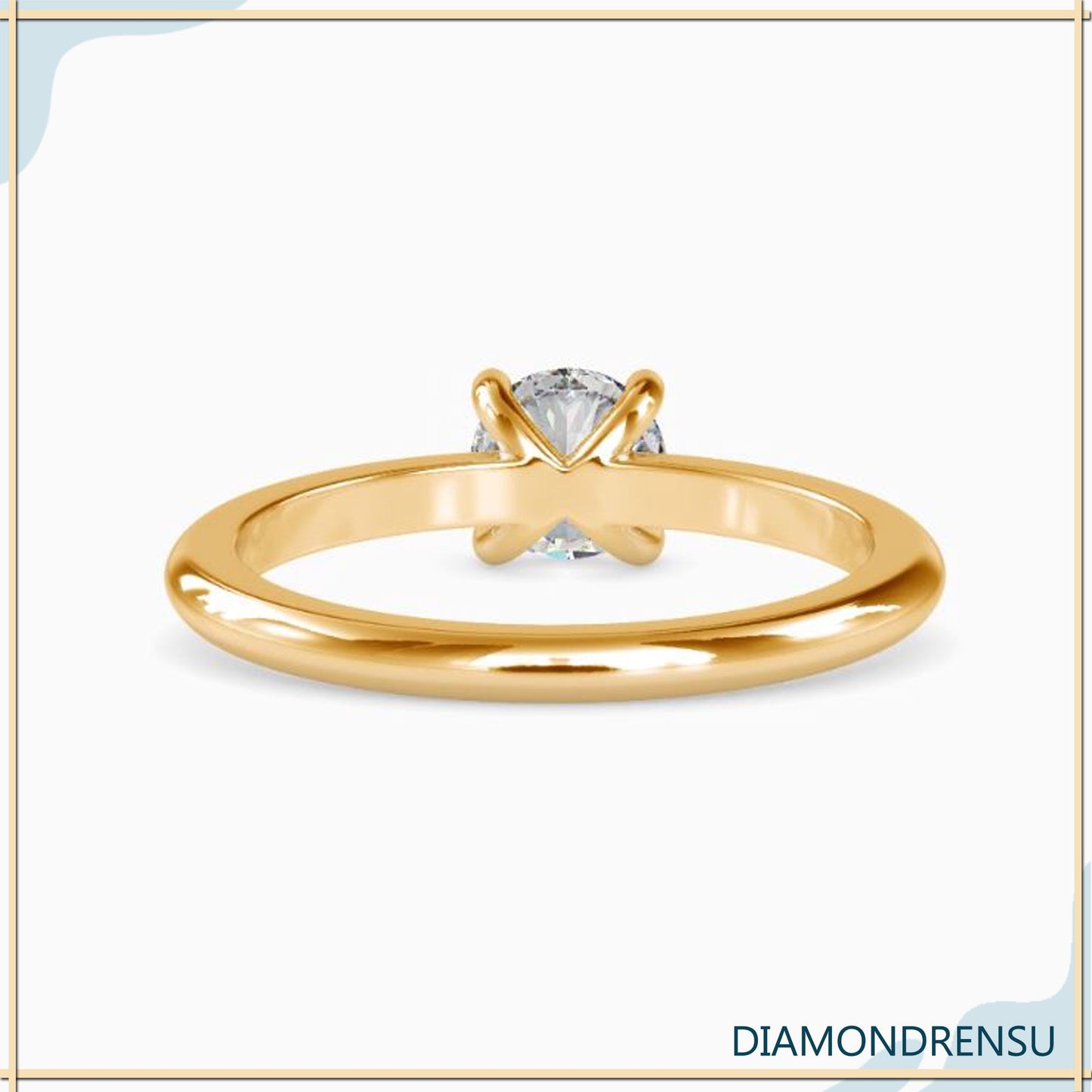 Handcrafted lab grown diamond solitaire ring by Diamondrensu, featuring ethical diamonds.