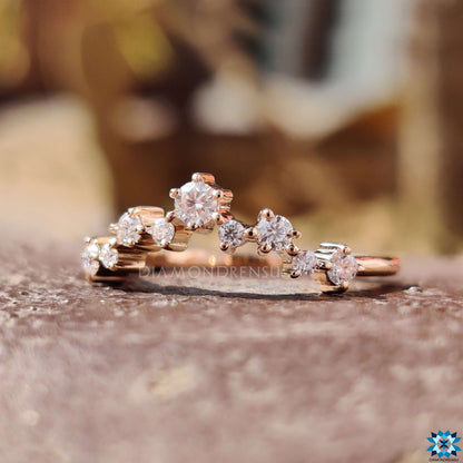 unique moissanite wedding band