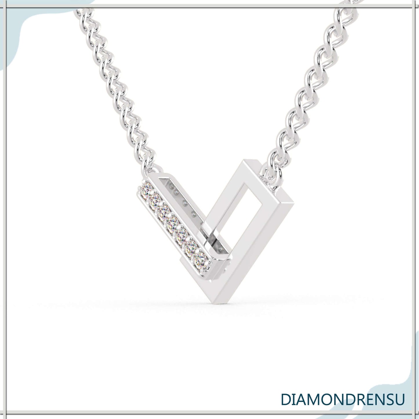 white gold wedding pendant - diamondrensu