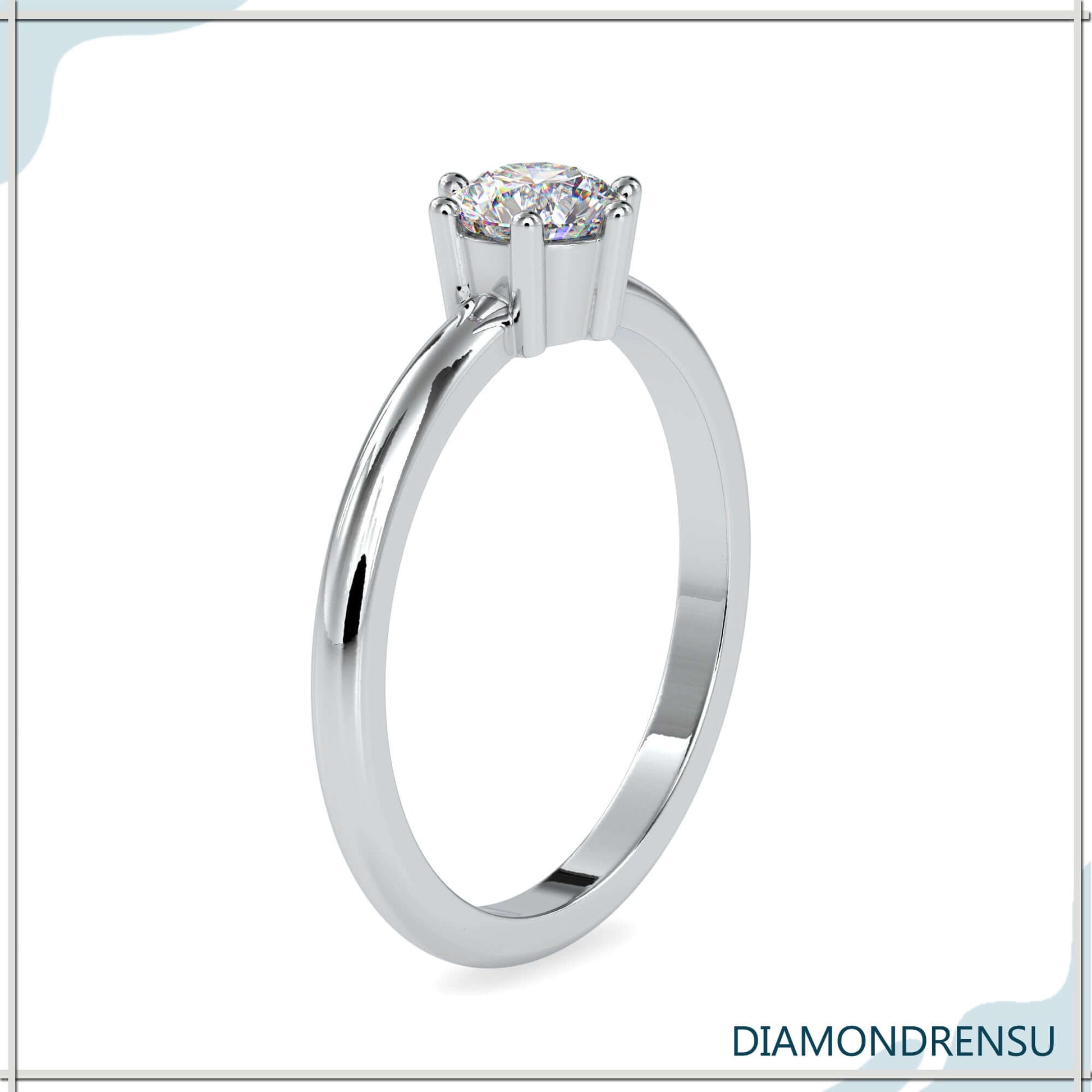 Beautiful six prong diamond ring with an IGI certified lab grown diamond.